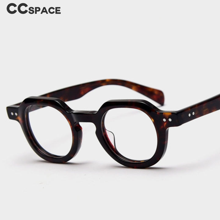 CCspace Unisex Full Rim Round Acetate Frame Eyeglasses 49875 Full Rim CCspace