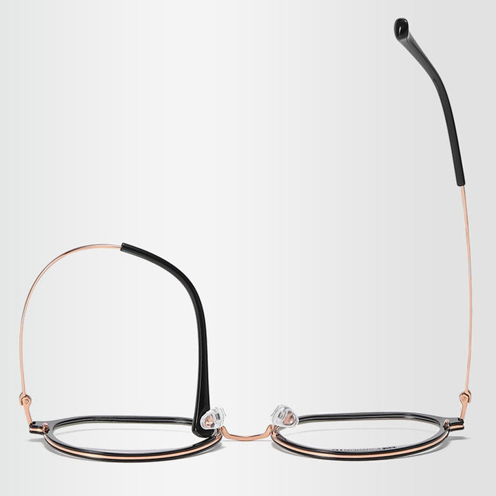 Hotochski Unisex Full Rim Round Beta Titanium Frame Eyeglasses 7012 Full Rim Hotochki