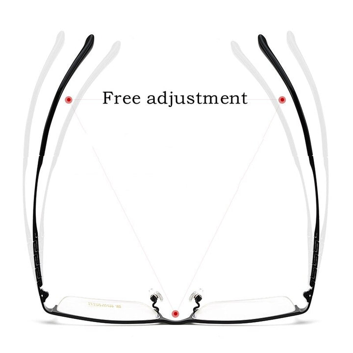 Yimaruili Unisex Semi Rim Round Titanium IP Frame Eyeglasses  HT0178 Semi Rim Yimaruili Eyeglasses