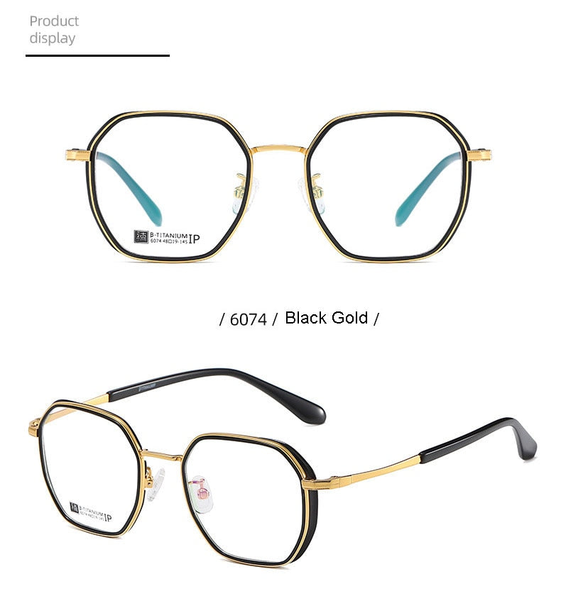 Hotochki Unisex Full Rim Beta Titanium Frame Eyeglasses 6074 Full Rim Hotochki