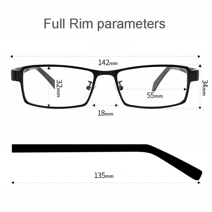 Hotochki Men's Full/Semi Rim Alloy Frame Eyeglasses D849/D845 Semi Rim Hotochki