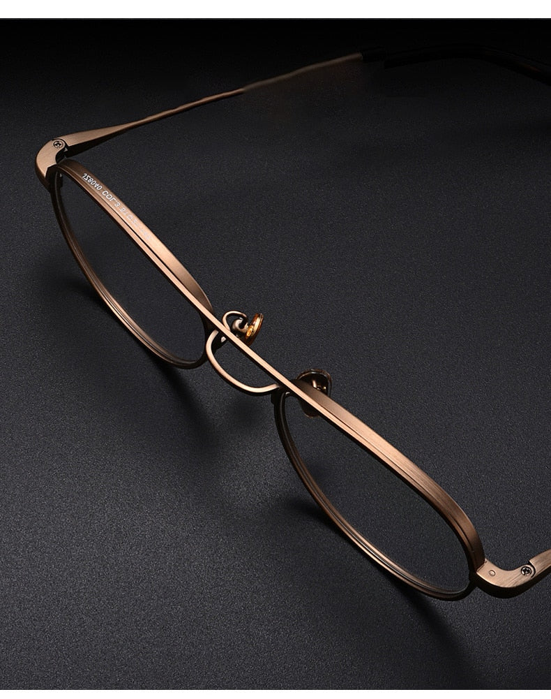 Muzz Unisex Full Rim Oval Round Titanium Double Bridge Frame Eyeglasses 1217 Full Rim Muzz
