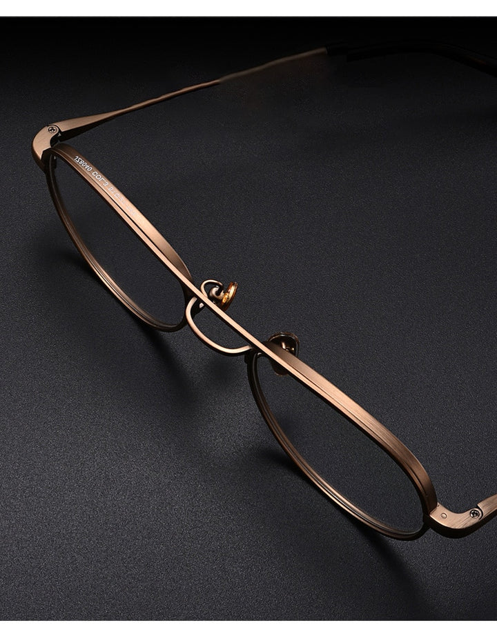Muzz Unisex Full Rim Oval Round Titanium Double Bridge Frame Eyeglasses 1217 Full Rim Muzz