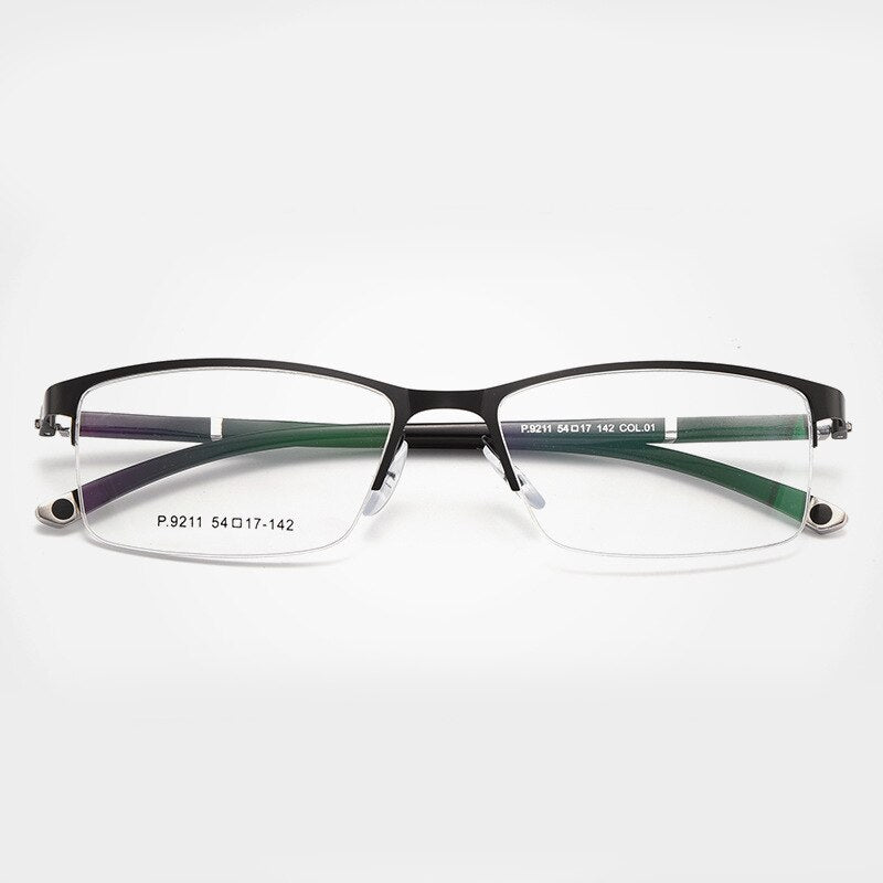 Unisex Optional Half/Full Rim Alloy Frame Eyeglasses 9211,9212 Full Rim Bclear 9211Black  