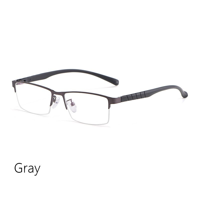 Yimaruili Men's Semi Rim Alloy Frame Eyeglasses 89033 Semi Rim Yimaruili Eyeglasses Gray China