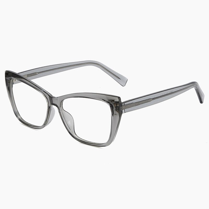 Hotony Women's Full Rim Square Cat Eye Acetate Eyeglasses 2002 Full Rim Hotony Gray