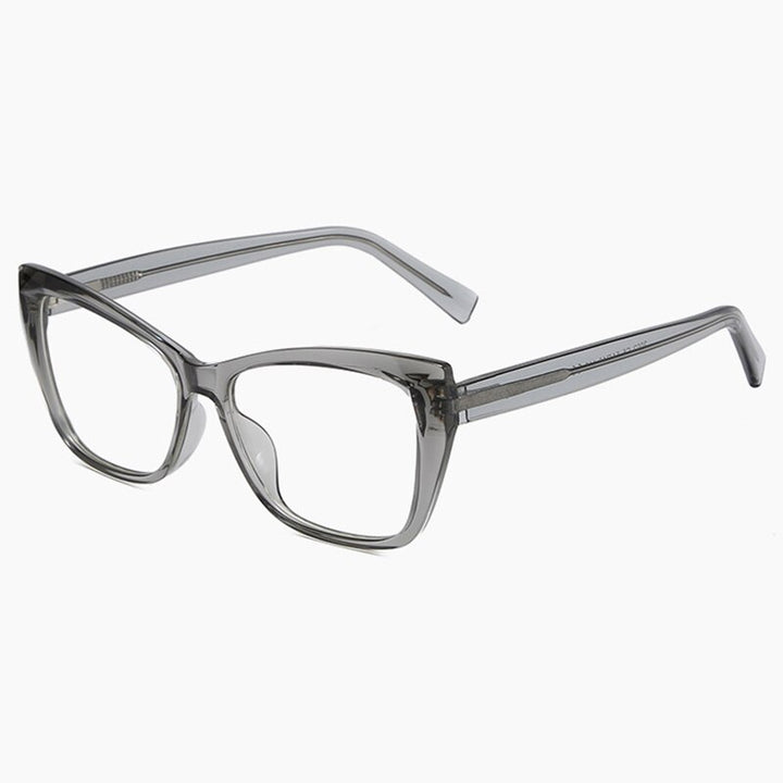 Hotony Women's Full Rim Square Cat Eye Acetate Eyeglasses 2002 Full Rim Hotony Gray