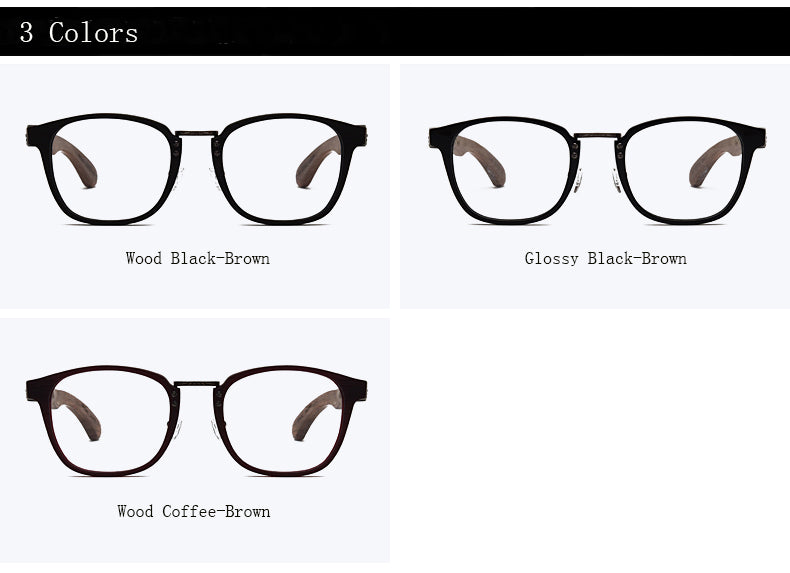 Hdcrafter Unisex Full Rim Round Wood Temple Eyeglasses 7473d Full Rim Hdcrafter Eyeglasses