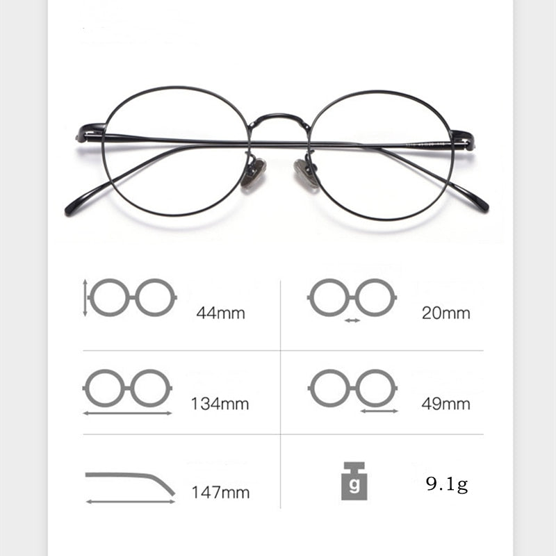 Yimaruili Unisex Full Rim Round Titanium Frame Eyeglasses 3216 Full Rim Yimaruili Eyeglasses