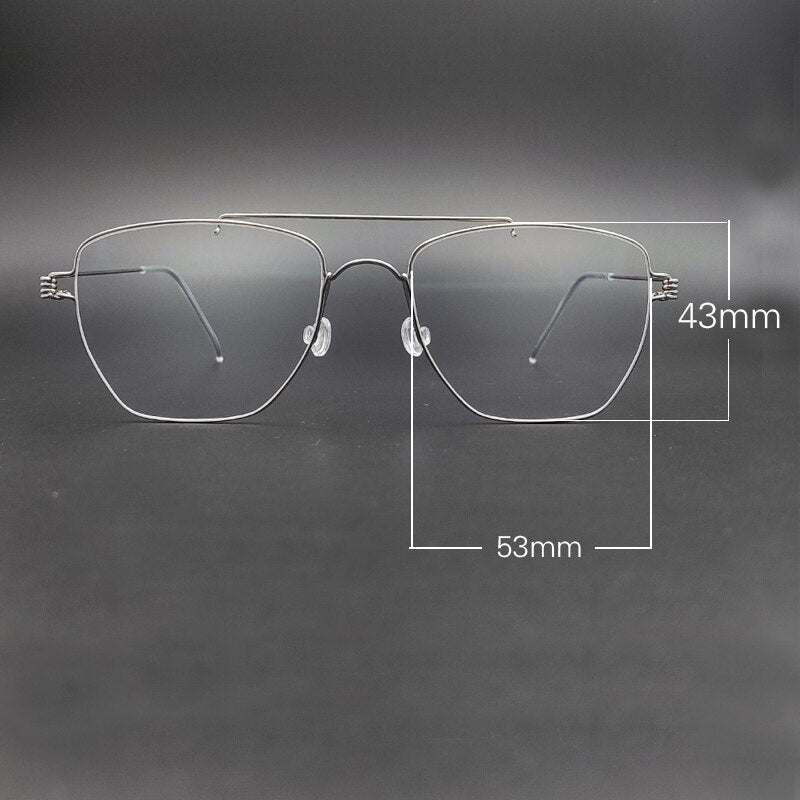 Yujo Unisex Full Rim Oval Stainless Steel Double Bridge Eyeglasses Y022 Full Rim Yujo