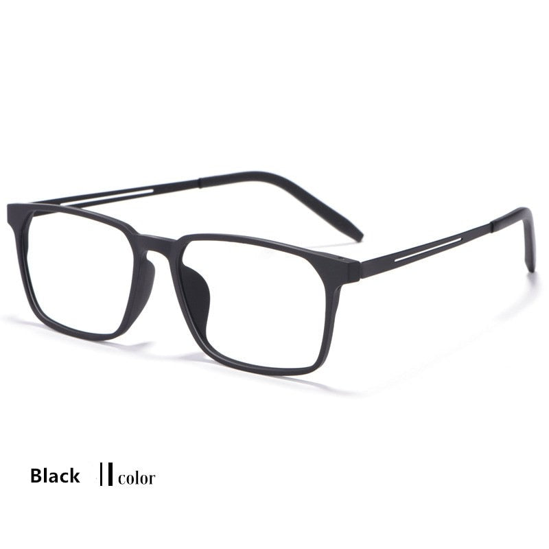 Yimaruili Unisex Full Rim Square Titanium Eyeglasses 8878 Full Rim Yimaruili Eyeglasses Black