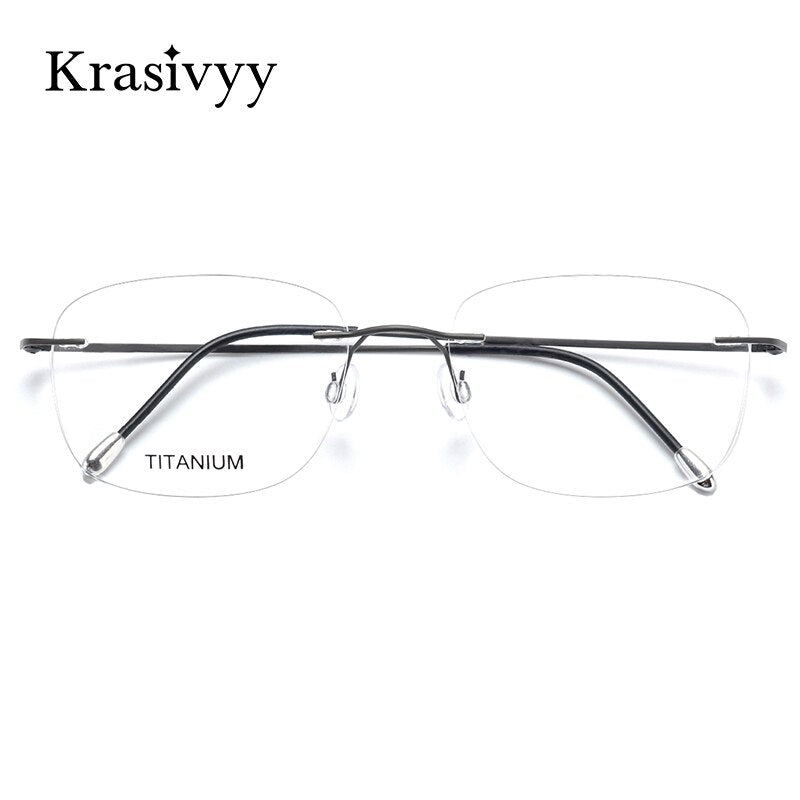 Krasivyy Unisex Rimless Square Titanium Eyeglasses Kr6010 Rimless Krasivyy   