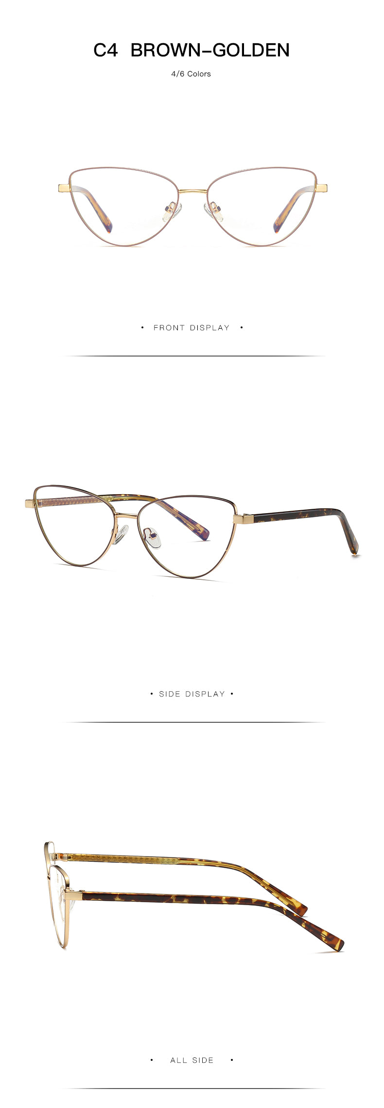 Gmei Women's Full Rim Alloy Cat Eye Frame Eyeglasses 3006 Full Rim Gmei Optical