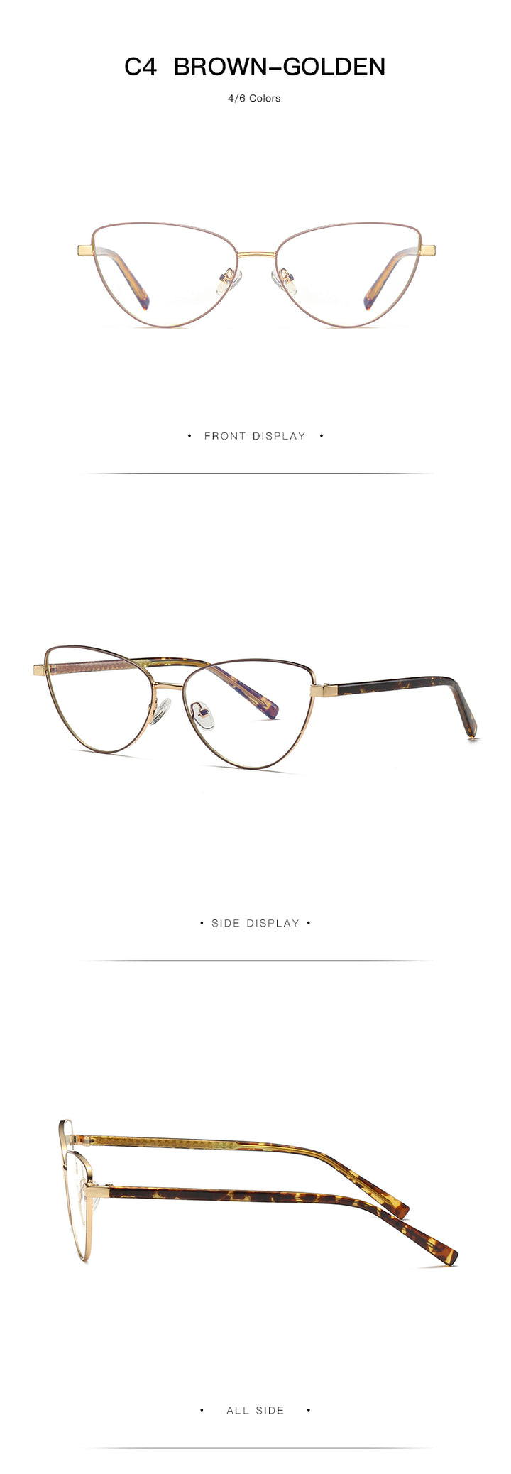 Gmei Women's Full Rim Alloy Cat Eye Frame Eyeglasses 3006 Full Rim Gmei Optical