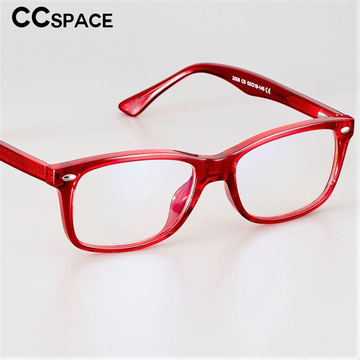 CCspace Unisex Full Rim Square Tr 90 Titanium Frame Eyeglasses 51018 Full Rim CCspace