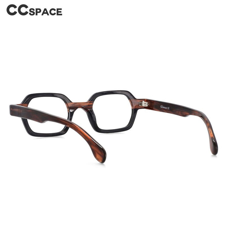 CCspace Unisex Full Rim Square Acetate Small Punk Frame Eyeglasses 49804 Full Rim CCspace