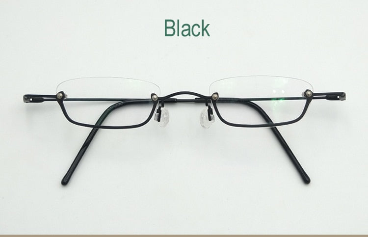 Yujo Unisex Small Square Semi Rim Stainless Steel Reading Glasses Y037 Reading Glasses Yujo China 0 black