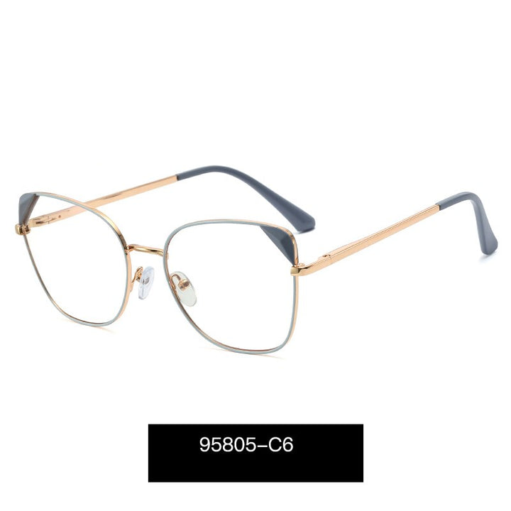 Hotony Women's Full Rim Cat Eye TR 90 Resin Alloy Frame Eyeglasses 95805 Full Rim Hotony C6