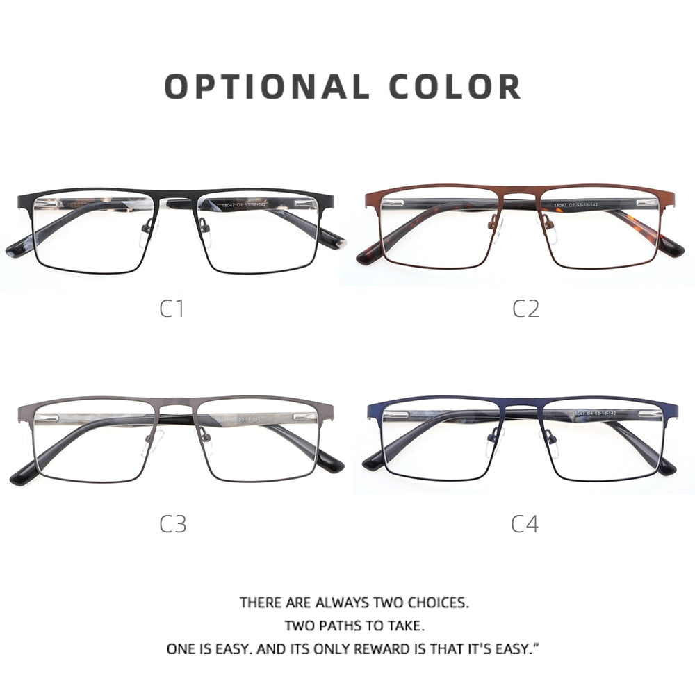 Laoyehui Men's Eyeglasses Square Alloy Reading Glasses 18407 Reading Glasses Laoyehui