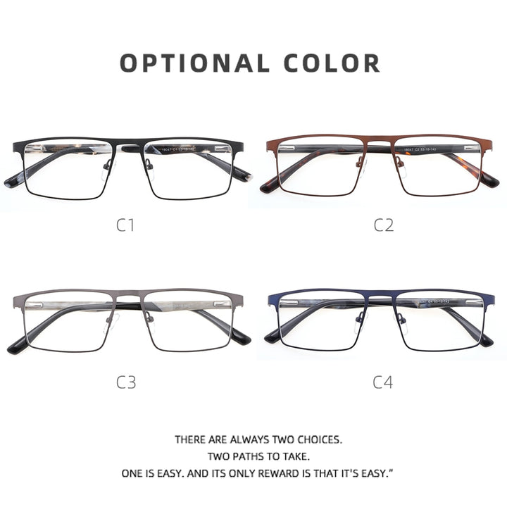 Laoyehui Men's Eyeglasses Square Alloy Reading Glasses 18407 Reading Glasses Laoyehui