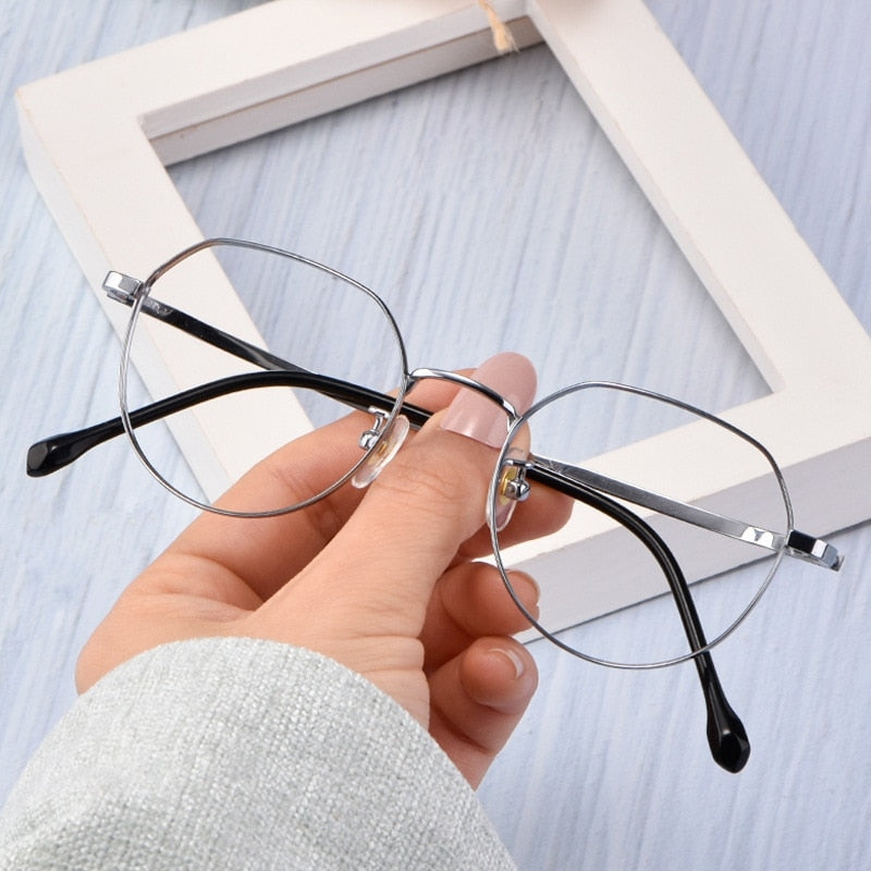 Yimaruili Unisex Full Rim Titanium Polygon Frame Eyeglasses T3519 Full Rim Yimaruili Eyeglasses