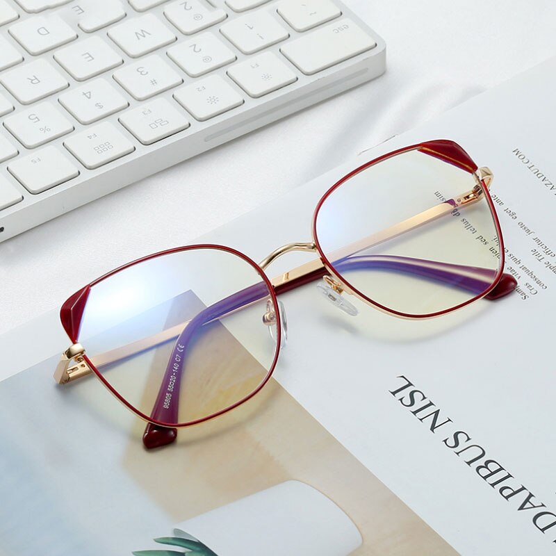 Hotony Women's Full Rim Cat Eye TR 90 Resin Alloy Frame Eyeglasses 95805 Full Rim Hotony