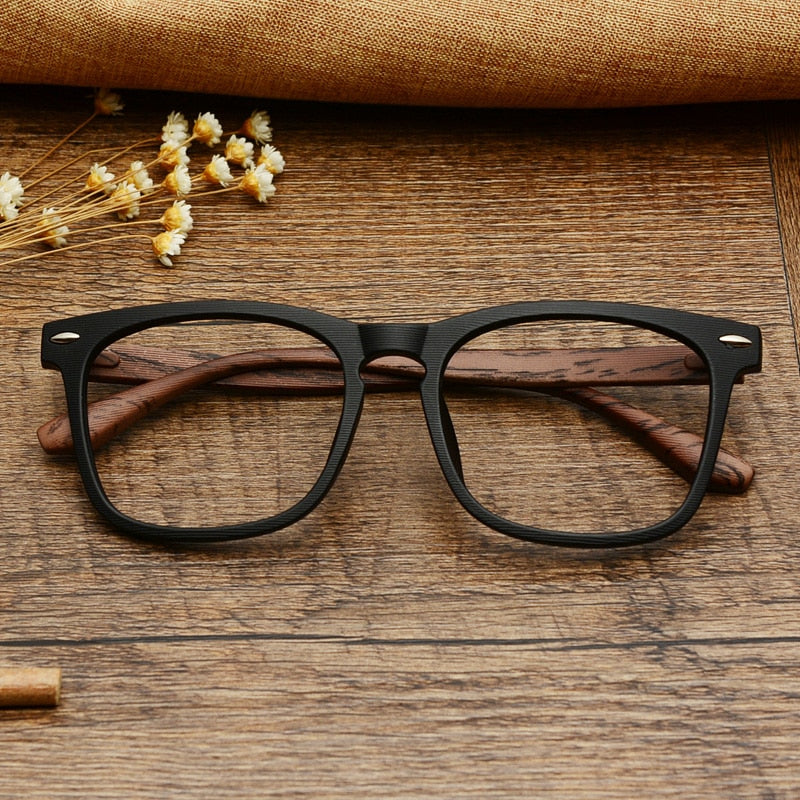 Yimaruili Unisex Full Rim Imitation Wood Resin Frame Eyeglasses 98028 Full Rim Yimaruili Eyeglasses