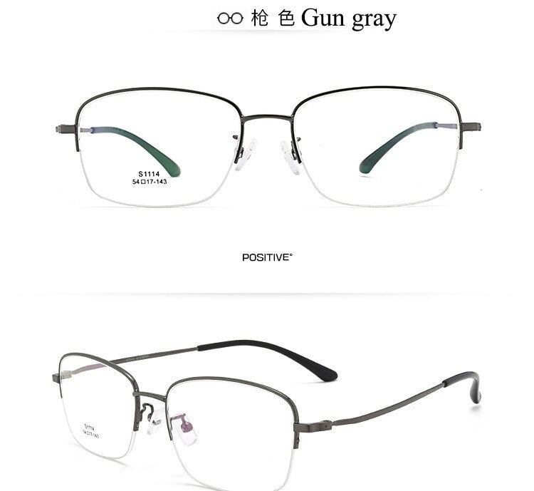 Men's Semi Rim IP Electroplated Titanium Alloy Frame Eyeglasses Zt1114 Semi Rim Bclear
