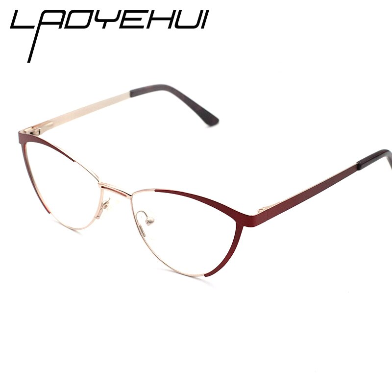 Laoyehui Women's Eyeglasses Cat Eye Alloy Frame 5821 Full Rim Laoyehui Red