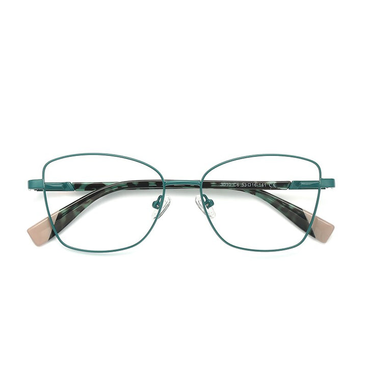 Hotochki Unisex Full Rim Square Alloy Frame Eyeglasses 3010 Full Rim Hotochki green