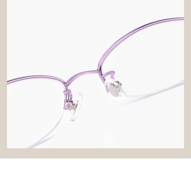 Yimaruili Women's Semi Rim Titanium Frame Eyeglasses T9276 Semi Rim Yimaruili Eyeglasses