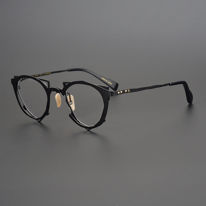 Gatenac Unisex Full Rim Triangle Alloy Frame Eyeglasses Gxyj535 Full Rim Gatenac