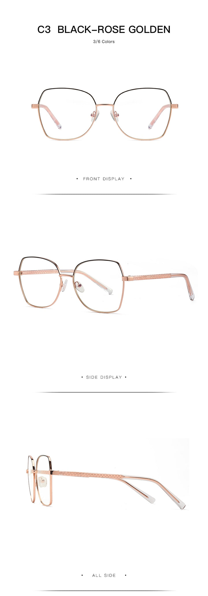 Hotochki Women's Full Rim Polygon TR-90 Resin Alloy Frame Eyeglasses 3004 Full Rim Hotochki