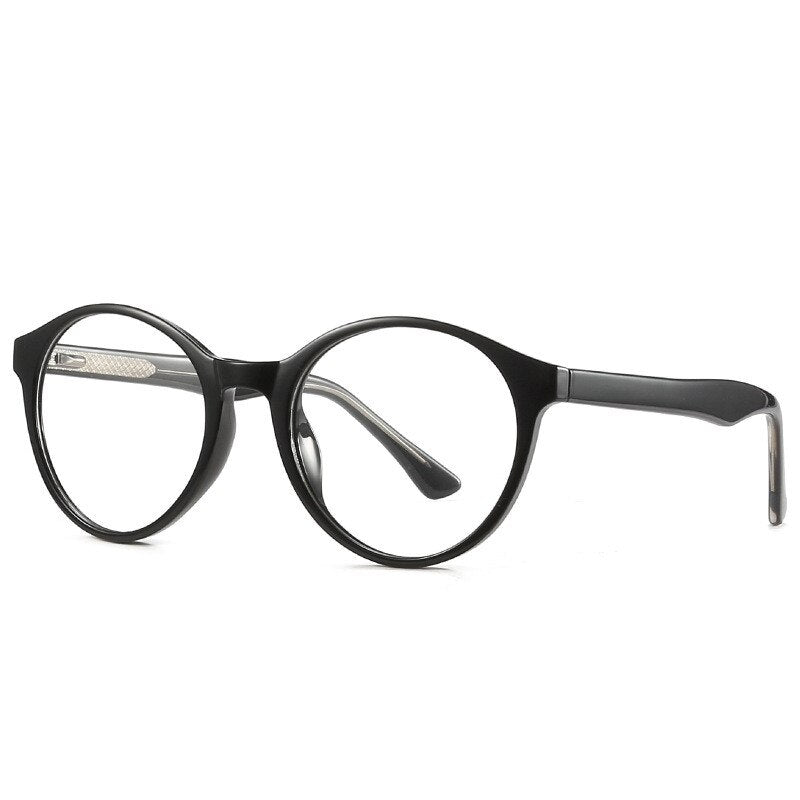 Chashma Unisex Full Rim Round Acetate Eyeglasses 2007 Full Rim Chashma Bright Black