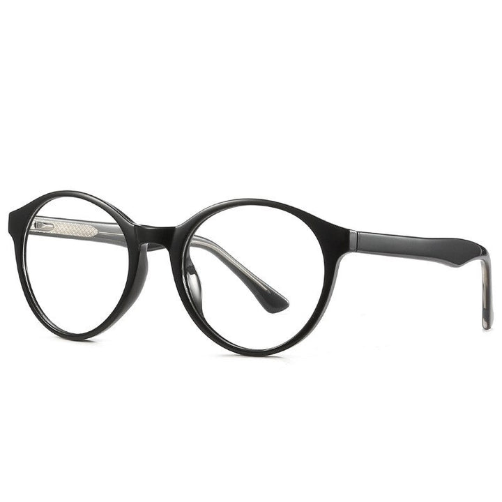 Chashma Unisex Full Rim Round Acetate Eyeglasses 2007 Full Rim Chashma Bright Black