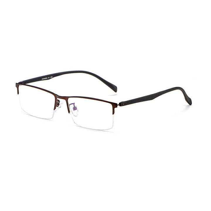 Yimaruili Men's Semi Rim Alloy Frame Eyeglasses 89032 Semi Rim Yimaruili Eyeglasses