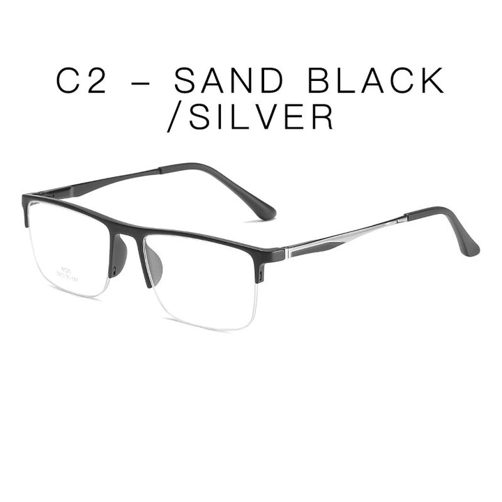 Handoer Unisex Semi Rim Square Alloy Eyeglasses 8725 Semi Rim Handoer C2