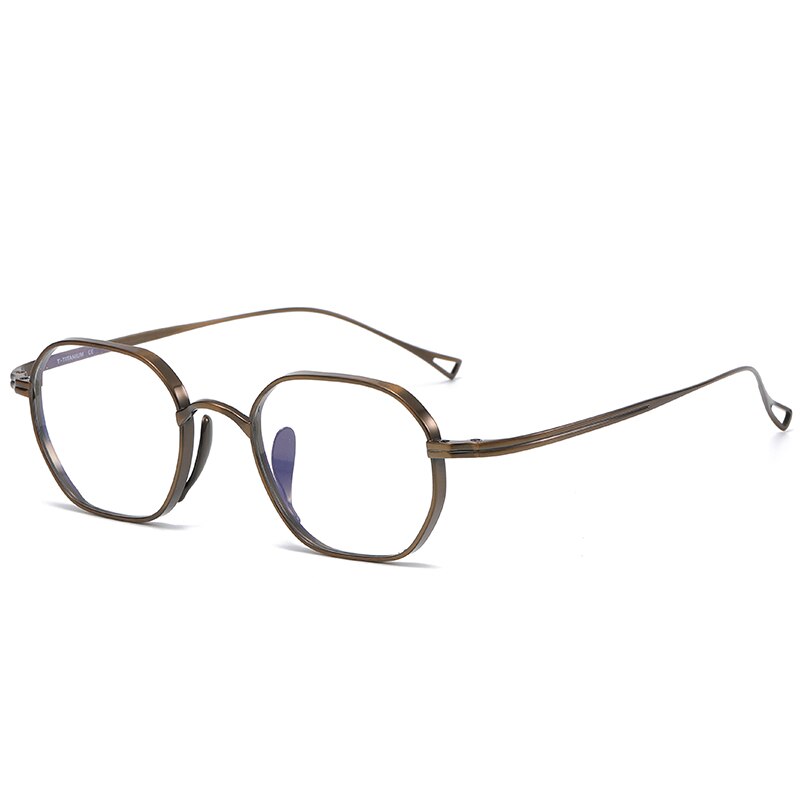 Muzz Unisex Full Rim Square Round Titanium Acetate Frame Eyeglasses 9917 Full Rim Muzz Brown