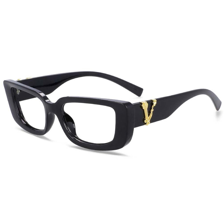 CCspace Unisex Full Rim Rectangle Cat Eye Resin Frame Eyeglasses 54034 Full Rim CCspace C1Black