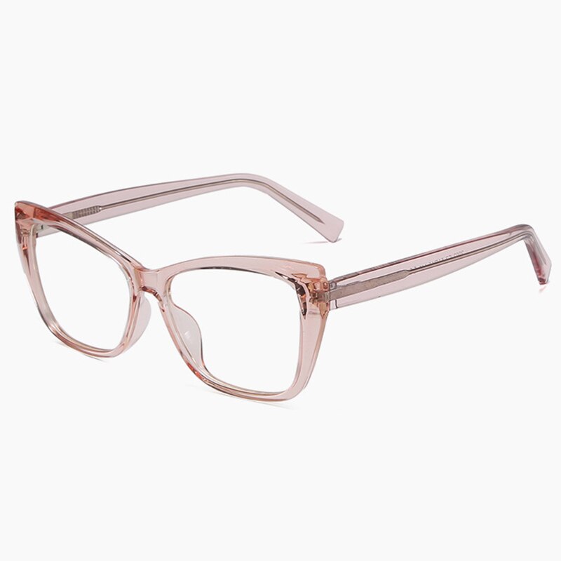 Hotony Women's Full Rim Square Cat Eye Acetate Eyeglasses 2002 Full Rim Hotony Pink