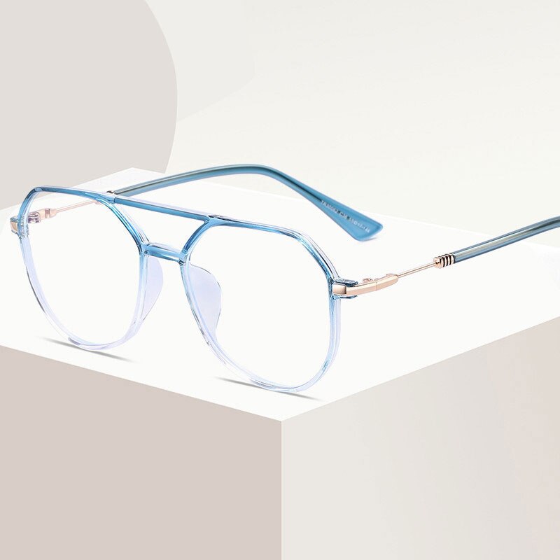 Hotony Unisex Full Rim Large Square Double Bridge Acetate Eyeglasses 30062 Full Rim Hotony
