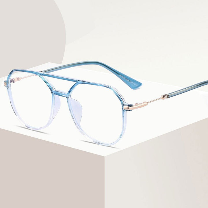 Hotony Unisex Full Rim Large Square Double Bridge Acetate Eyeglasses 30062 Full Rim Hotony