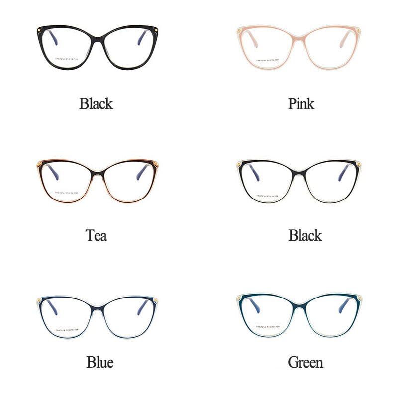 Hotony Women's Full Rim TR 90 Resin Cat Eye Frame Eyeglasses 7014 Full Rim Hotony
