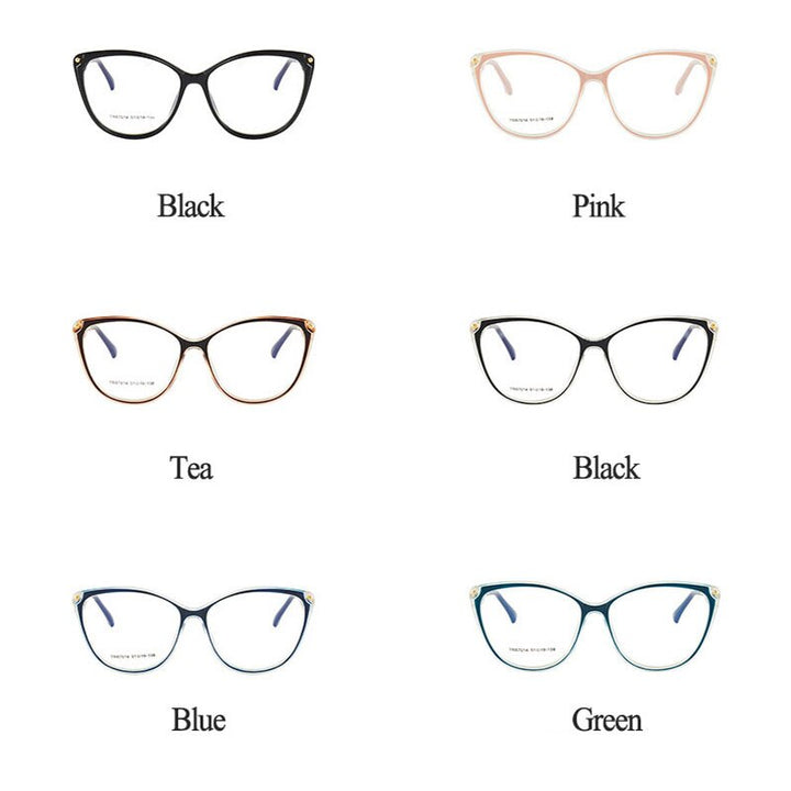 Hotony Women's Full Rim TR 90 Resin Cat Eye Frame Eyeglasses 7014 Full Rim Hotony