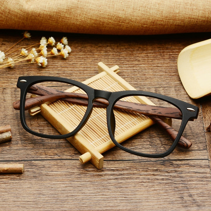 Yimaruili Unisex Full Rim Imitation Wood Resin Frame Eyeglasses 98028 Full Rim Yimaruili Eyeglasses