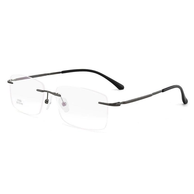 Hotochki Men's Rimless Alloy Screwless Frame Eyeglasses 7053 Rimless Hotochki gray
