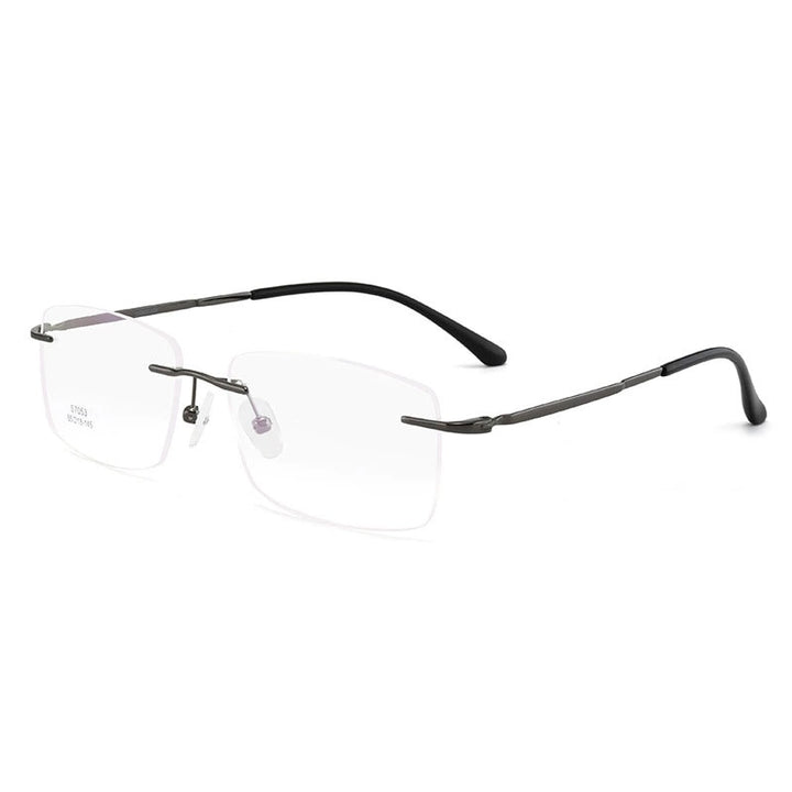 Hotochki Men's Rimless Alloy Screwless Frame Eyeglasses 7053 Rimless Hotochki gray