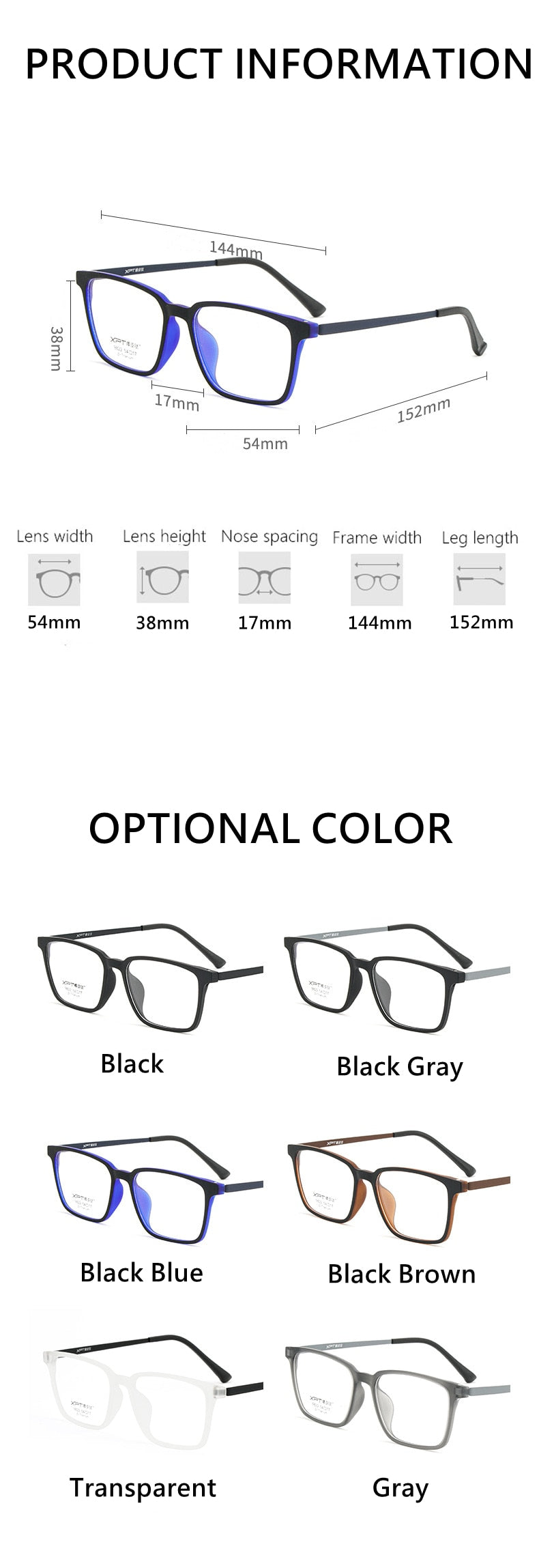 Yimaruili Men's Full Rim Square β Titanium TR 90 Resin Frame Eyeglasses 9822 Full Rim Yimaruili Eyeglasses