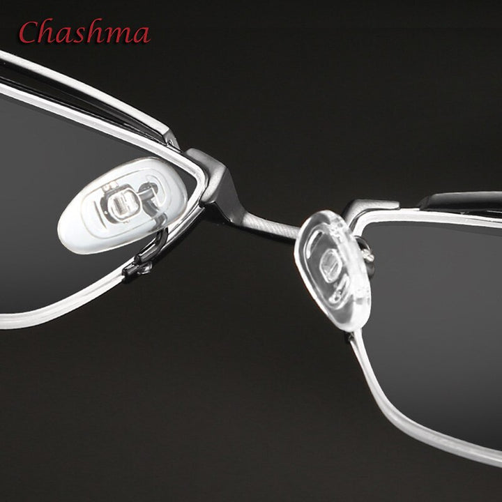 Chashma Ochki Men's Semi Rim Square Titanium Eyeglasses 015 Semi Rim Chashma Ochki