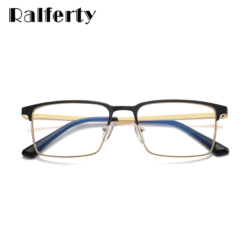 Ralferty Men's Full Rim Square Acetate Alloy Eyeglasses F95899 Full Rim Ralferty